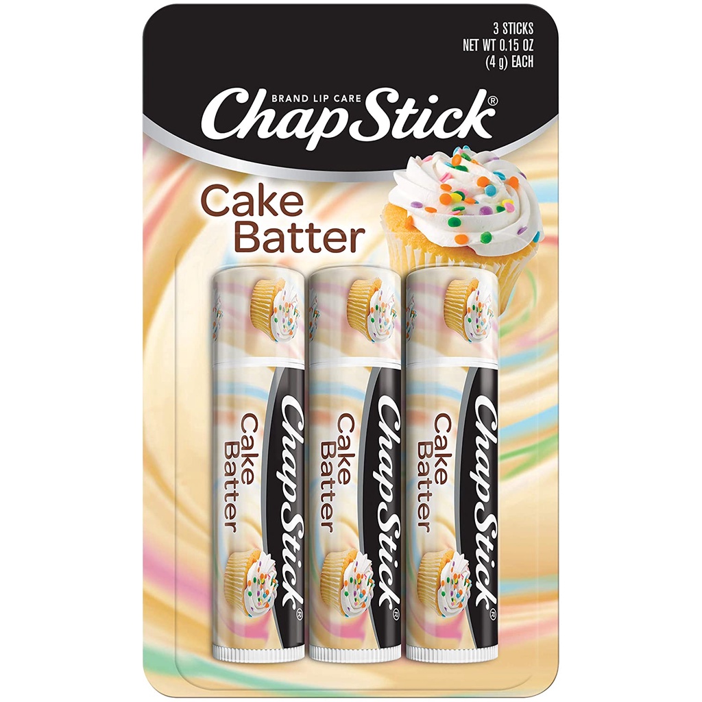 Son dưỡng môi ChapStick Cake Batter Limited Edition Flavored Lip Balm Tubes, Lip Moisturizer for Lip Care