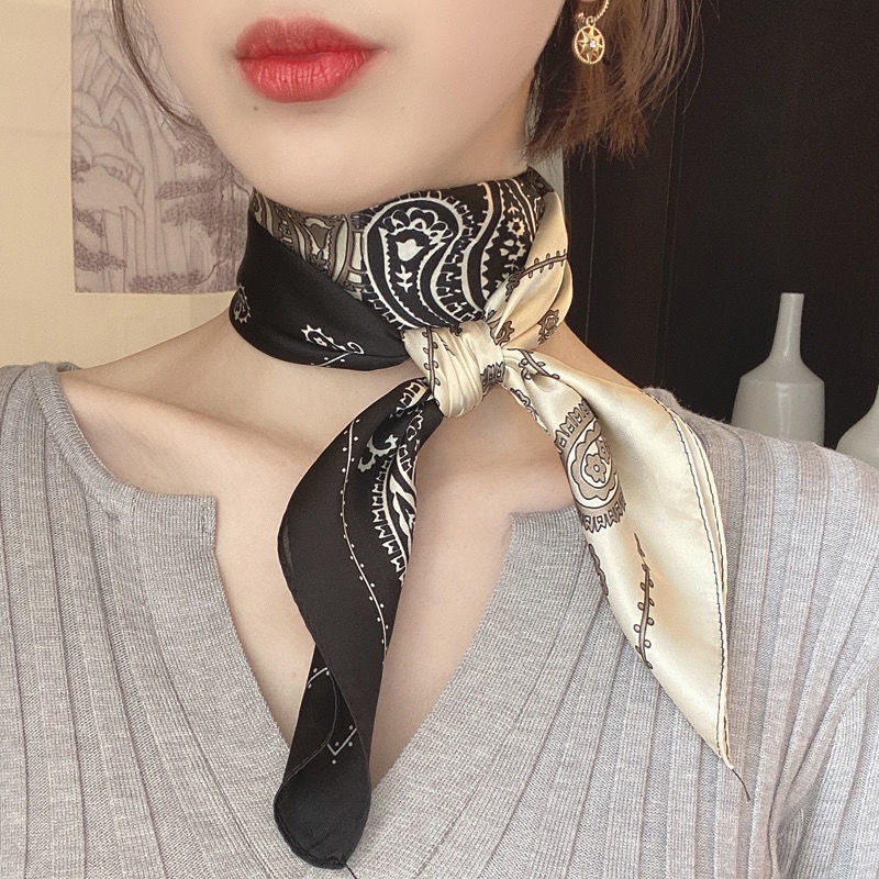 Khăn Choàng Cổ Hình Vuông 70cm Dễ Phối Đồ Thời Trang Xuân Thu Phong Cách Châu Âu Cho Nữ