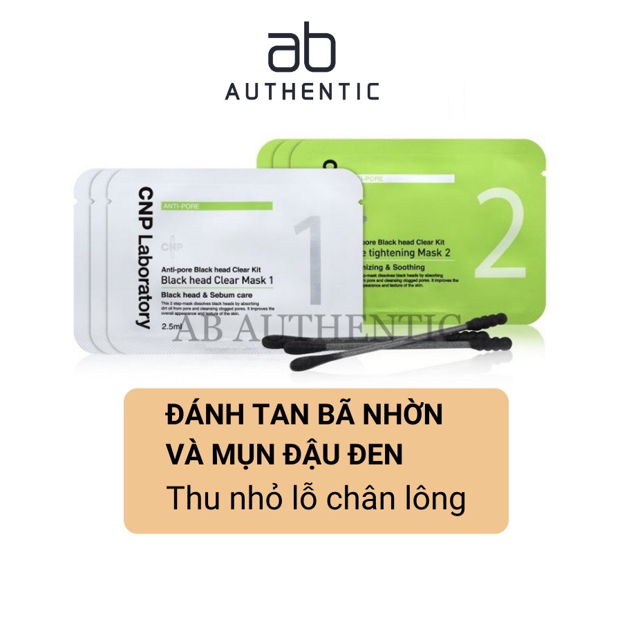 Set mặt nạ làm sạch mụn đầu đen CNP Laboratory Anti-Pore Black Head Clear Kit -  AB Authentic