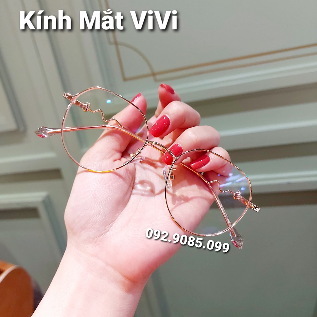 Gọng kính cận thời trang nữ V29105 chất liệu kim loại - kính 0 độ hàn quốc - nhận cắt cận viễn loạn