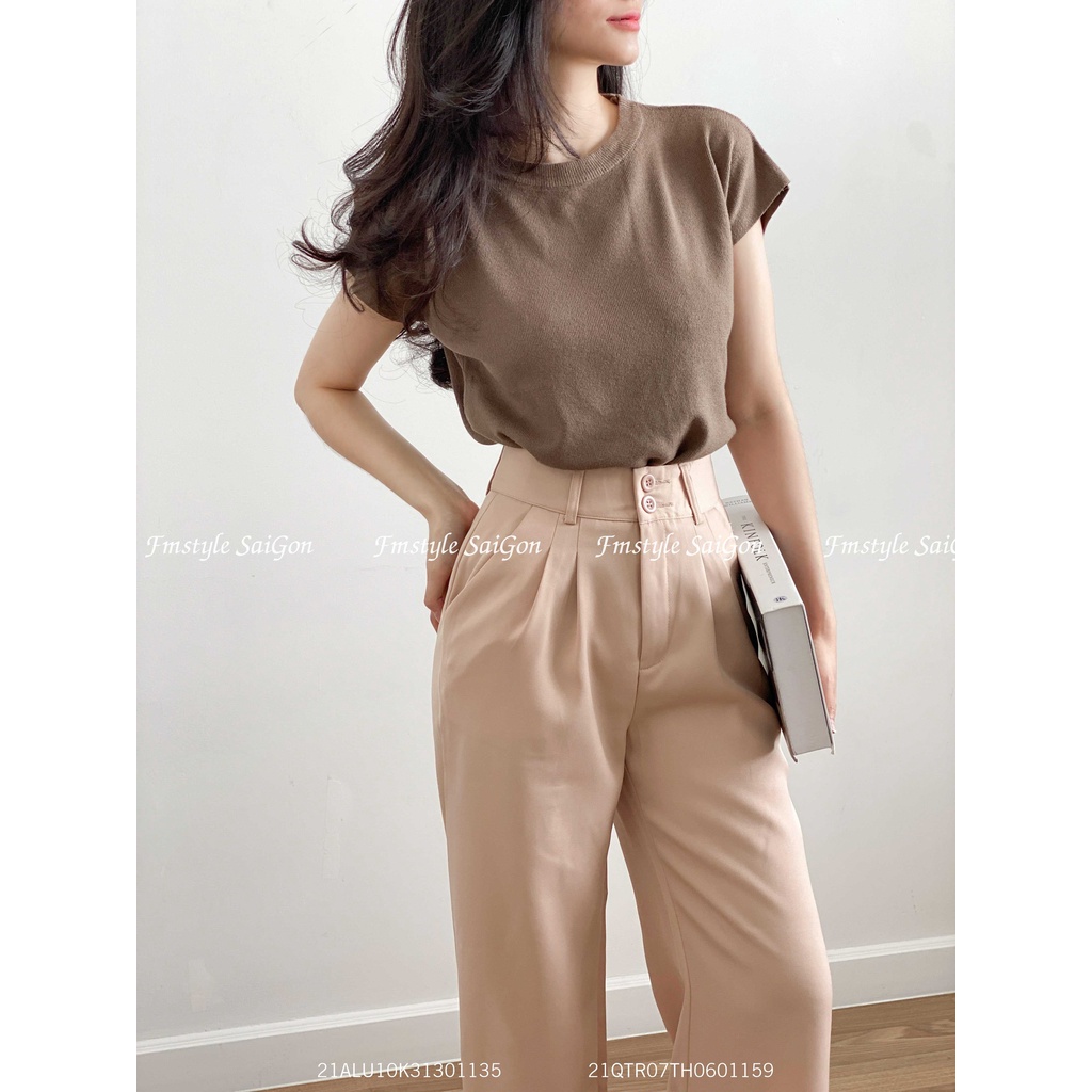 Quần tây ống rộng chít ly 09148 ulzzang thời trang nữ Fmstyle Saigon 21QTR07TH0601