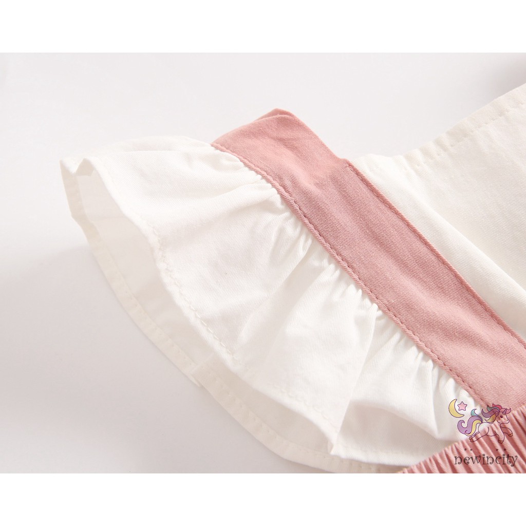 Áo Liền Quần Yếm Tay Loe Xinh Xắn Cho Bé Gái