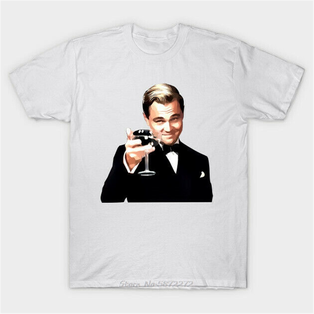 Áo Thun Nam Tay Ngắn Cổ Tròn In Hình The Great Gatsby Meme Wanna Cheers With Me Xs-3xl