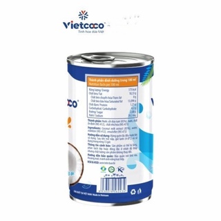 Com bo 2 lon nước cốt dừa tươi đặc béo vietcoco(lon 160 ml)