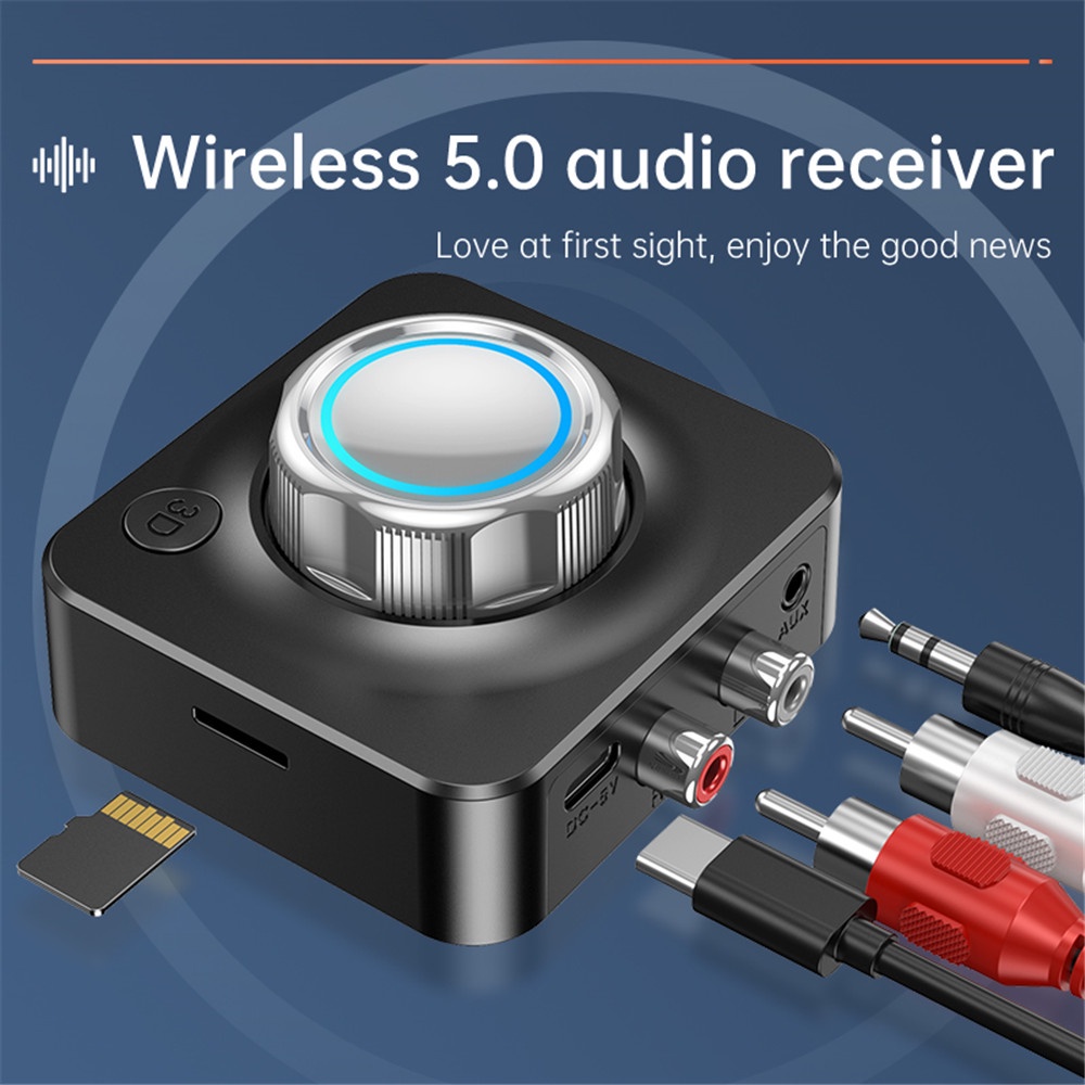 Thiết Bị Thu Phát Âm Thanh Bluetooth 5.0 3D Không Dây RCA TF Card 3.5mm Cho Xe Hơi