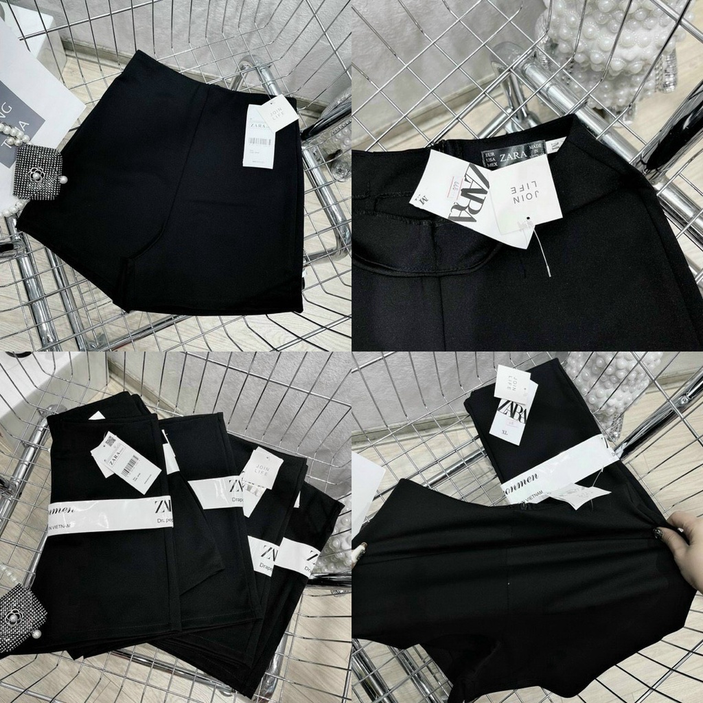 Quần đùi ZARA cạp cao, quần short nữ vải thun cao cấp co giãn 4 chiều, đồ nữ mặc đi chơi, tập thể thao,gym