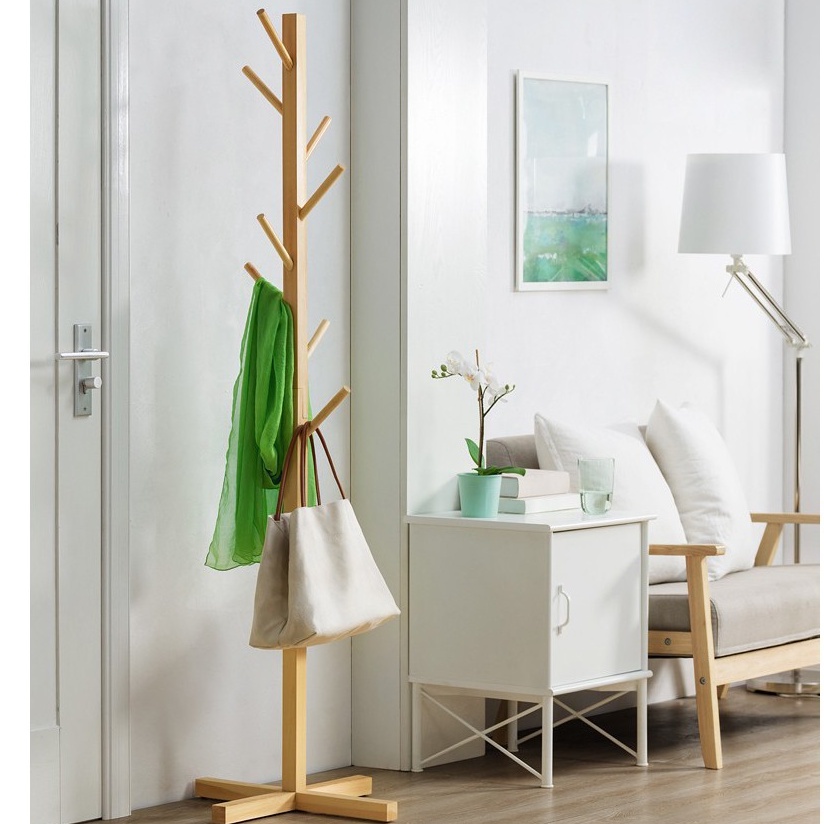 Cây treo quần áo gỗ thông cao cấp, phong cách Hàn Quốc vintage l Cây treo nón mũ, quần áo bằng gỗ DORIS ACCESSORIES