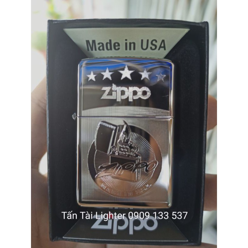 Hộp zippo bạc khắc cao cấp