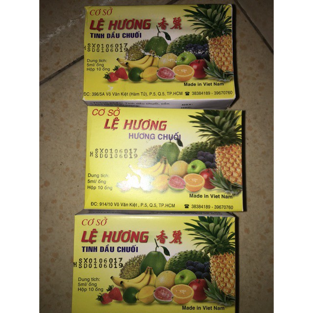 Hộp 10 ống dầu chuối Lệ Hương
