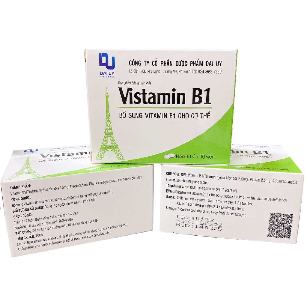 Vitamin b1 hộp - đại uy vỉ 100 viên - bổ sung vitamin b1 cho cơ thể - ảnh sản phẩm 4