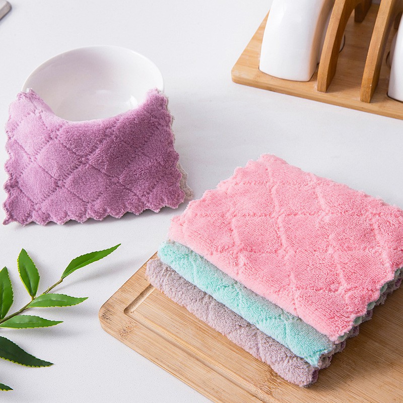 Combo 10 / 5 khăn khăn đa năng lau bếp/ chén/ vệ sinh đồ dùng 2 màu chất vải siêu mịn và thấm nước