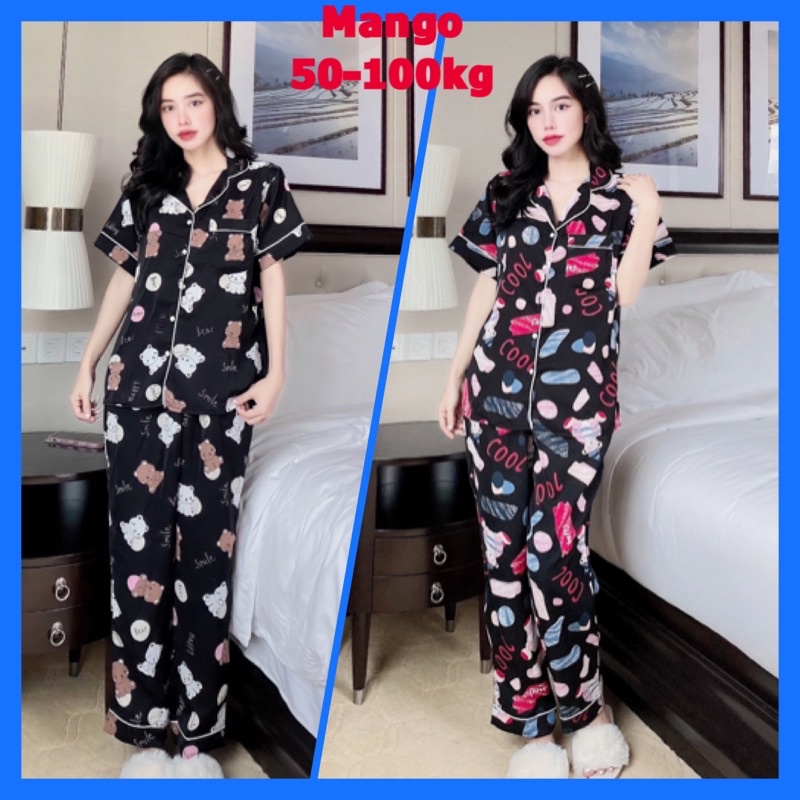 Đồ bộ bigsize 50-110kg đồ bộ mặc nhà cho nữ chất lụa, Mango mềm mịn cao cấp