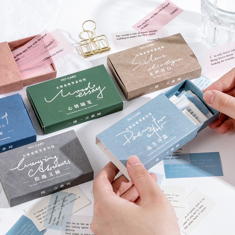 Set 60 Tờ Giấy In Chữ Độc Đáo Dùng Trang Trí Sổ Tay/ Đồ Thủ Công