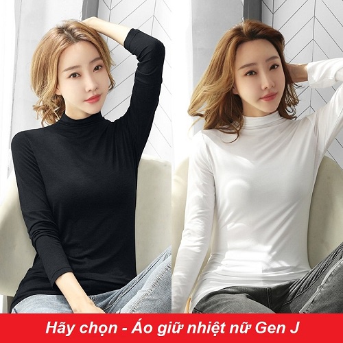Áo giữ nhiệt nữ cao cổ phong cách Hàn Quốc, Áo thun giữ nhiệt thu đông nữ dài tay - GEN J
