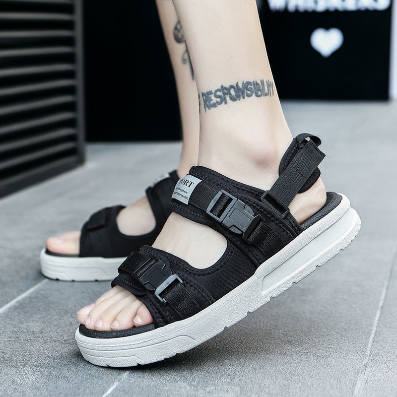 (Có 2 Màu) Sandal nữ nam 2 quai Khóa Bấm cao cấp Fullsize 35-44 - dép quai hậu học sinh mới về 2021