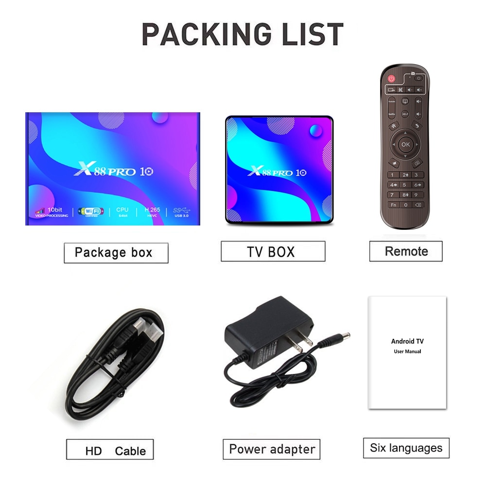 Đầu TV Box GOOGLE Android Tv 4k X88 Pro 10 Android 10.0 4gb 32gb 64gb 128gb Rockchip Rk3318