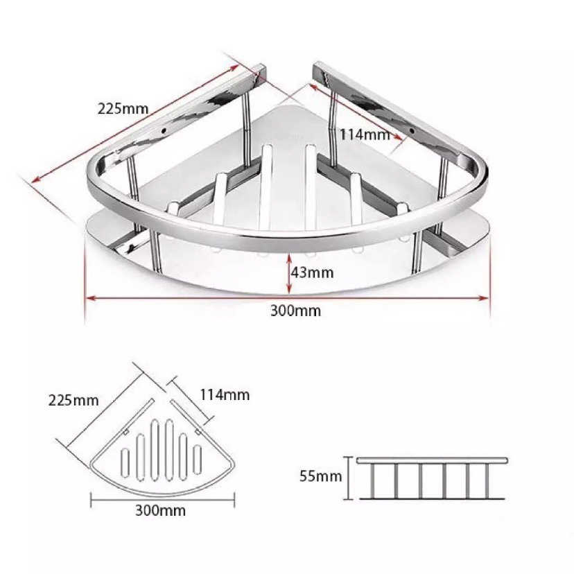 Kệ Góc Inox 304 - Kệ Góc Mặt Tôn Inox Cao Cấp [ HÀNG ĐÚC ĐẶC SIÊU DÀY ]