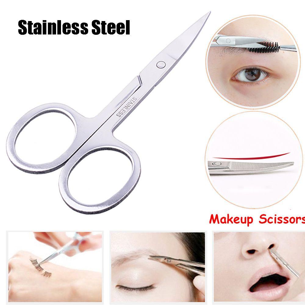 [Hàng mới về] Kéo cắt tỉa lông mũi với đầu sắc bén bằng thép không gỉ nhỏ gọn chuyên nghiệp