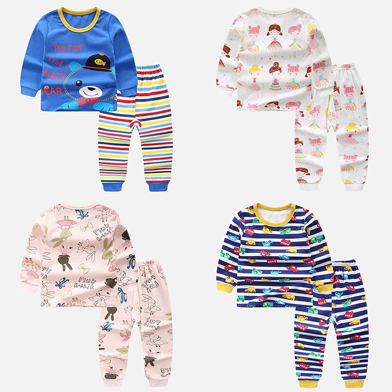 Set đồ ngủ dài in họa tiết hoạt hình dễ thương cho bé