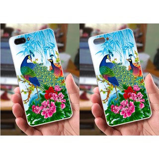 Ốp lưng Oppo A3s (dẻo viền trắng trong) - Hình Chim Công, Cá Chép, Cò