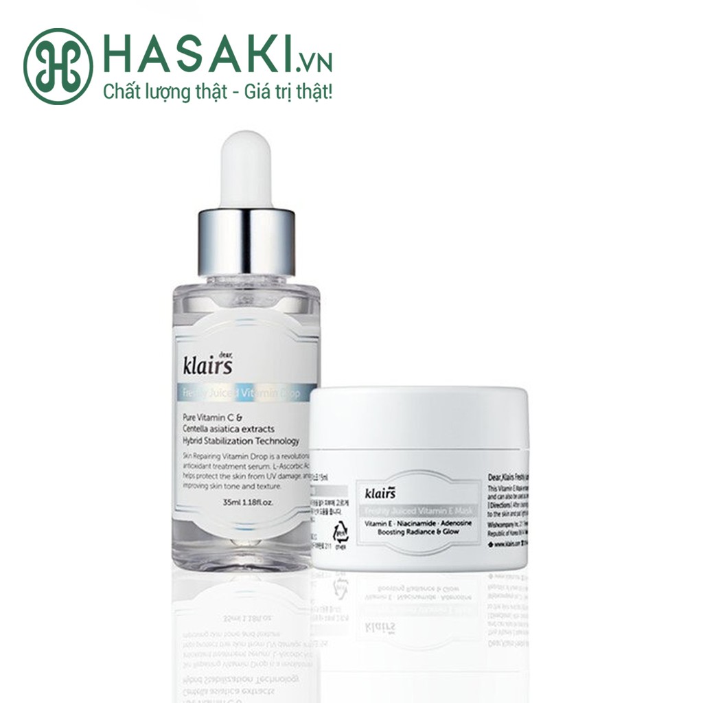 Bộ Đôi Klairs Dưỡng Sáng Da Vitamin Duo Trial Kit Klairs Vitamin Drop 35ml + Vitamin E Mask 15ml | BigBuy360 - bigbuy360.vn