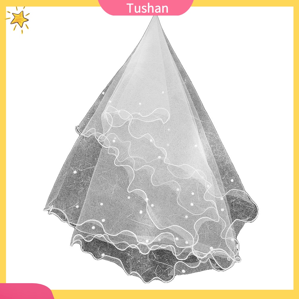 Khăn Voan Cài Tóc Cô Dâu Đính Ngọc Trai Sang Trọng