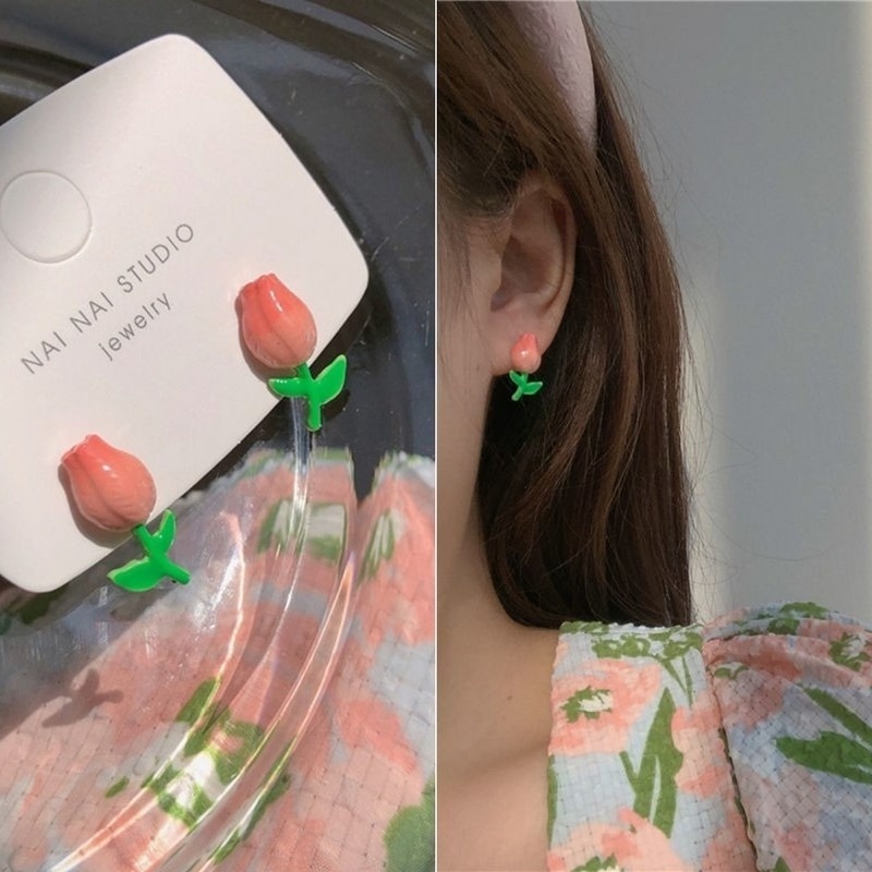 Bông Tai S925 Hình Hoa Tulip Dễ Thương