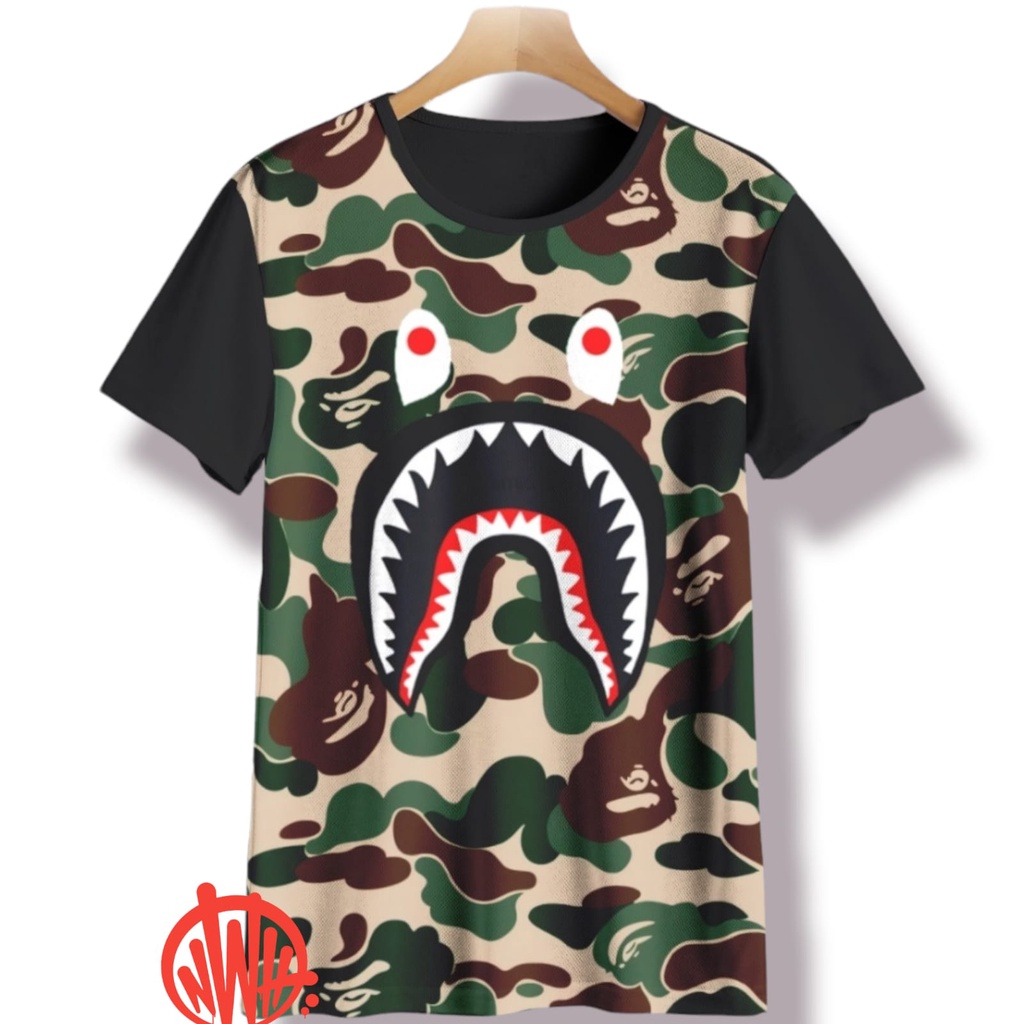 Áo Thun In Hình Cá Mập Bape 3D Thời Trang Dành Cho Bé Trai 3 4 5 6 7 8 9 10 12 13 14 2022