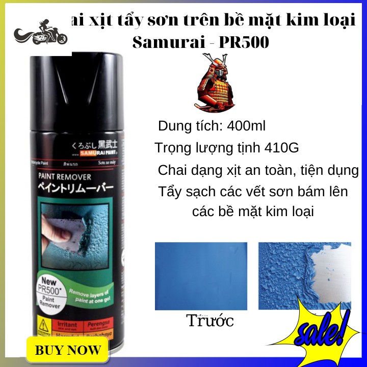 Chai tẩy sơn Samurai PR500 - tẩy sơn chuyên dụng không làm hư hại bề mặt