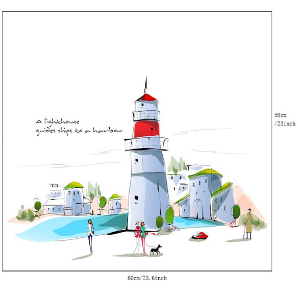 Decal trang trí kính cao cấp Nhà Ống ( 60cm x 58cm )