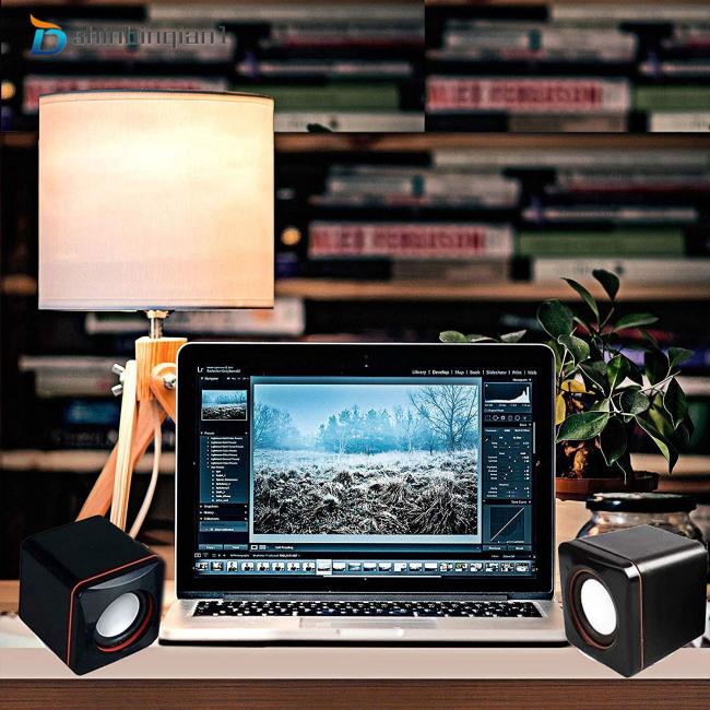 【🌴Trong kho 🌴】Loa có dây để bàn tích hợp đèn LED và cổng cắm sạc USB cho máy tính