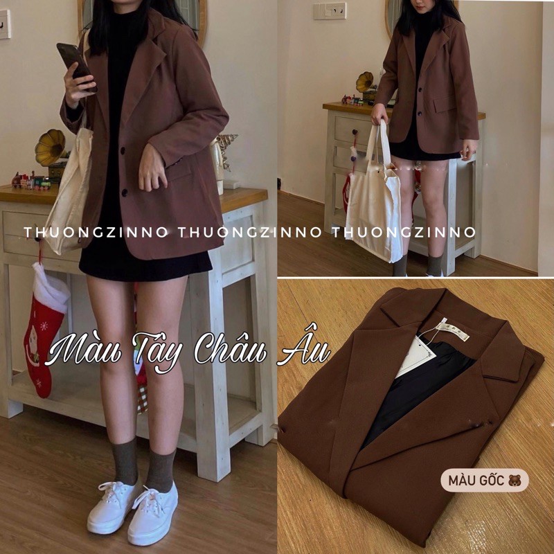 [Ảnh thật/Video] Áo khoác blazer màu Tây Châu Âu Áo blazer 2 lớp túi nắp hàng Quảng Châu | BigBuy360 - bigbuy360.vn