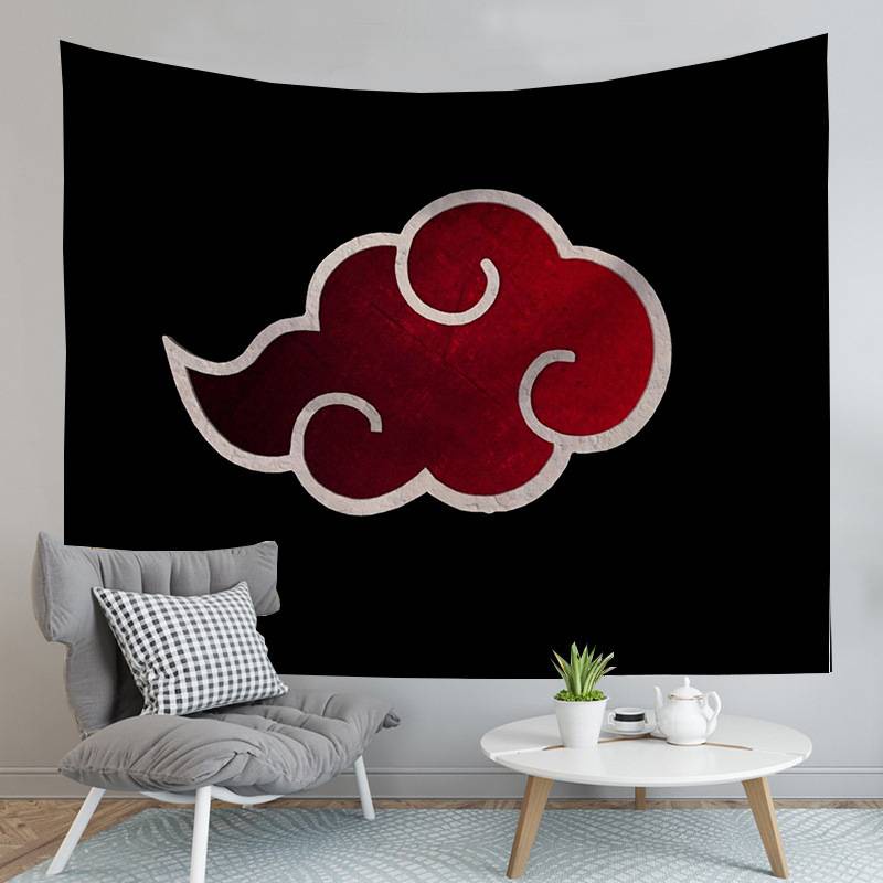 Thảm trang trí nhà phòng ngủ sofa nhiệt đới Polyester in logo Nhật Bản Anime Naruto Sasuke Uchiha Akatsuki