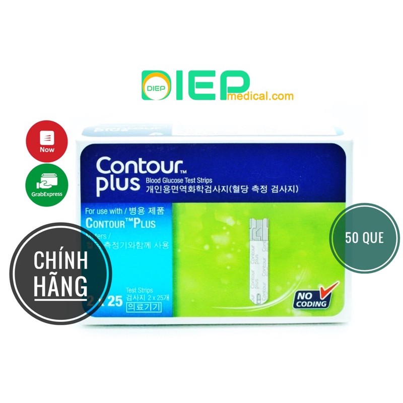 ✅ CONTOUR PLUS (Lọ 25 que hoặc hộp 50 que) - Que thử đường huyết chính hãng