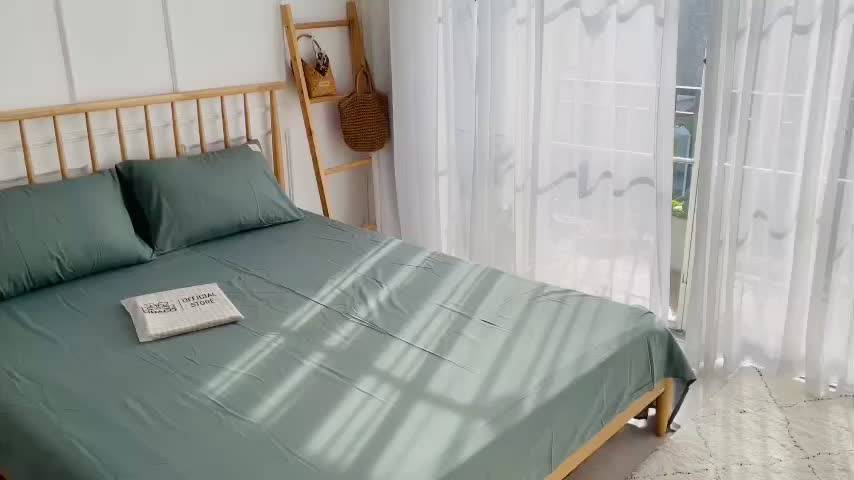 Bộ ga gối Cotton Tici 4 món bọc chun một màu trơn phong cách Hàn Quốc | BigBuy360 - bigbuy360.vn