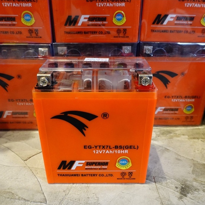 Bình điện bình ắc quy Eagle YTX7L-BS (GEL) 12V-7AH Thái Lan - Home Motorcycle Workshop