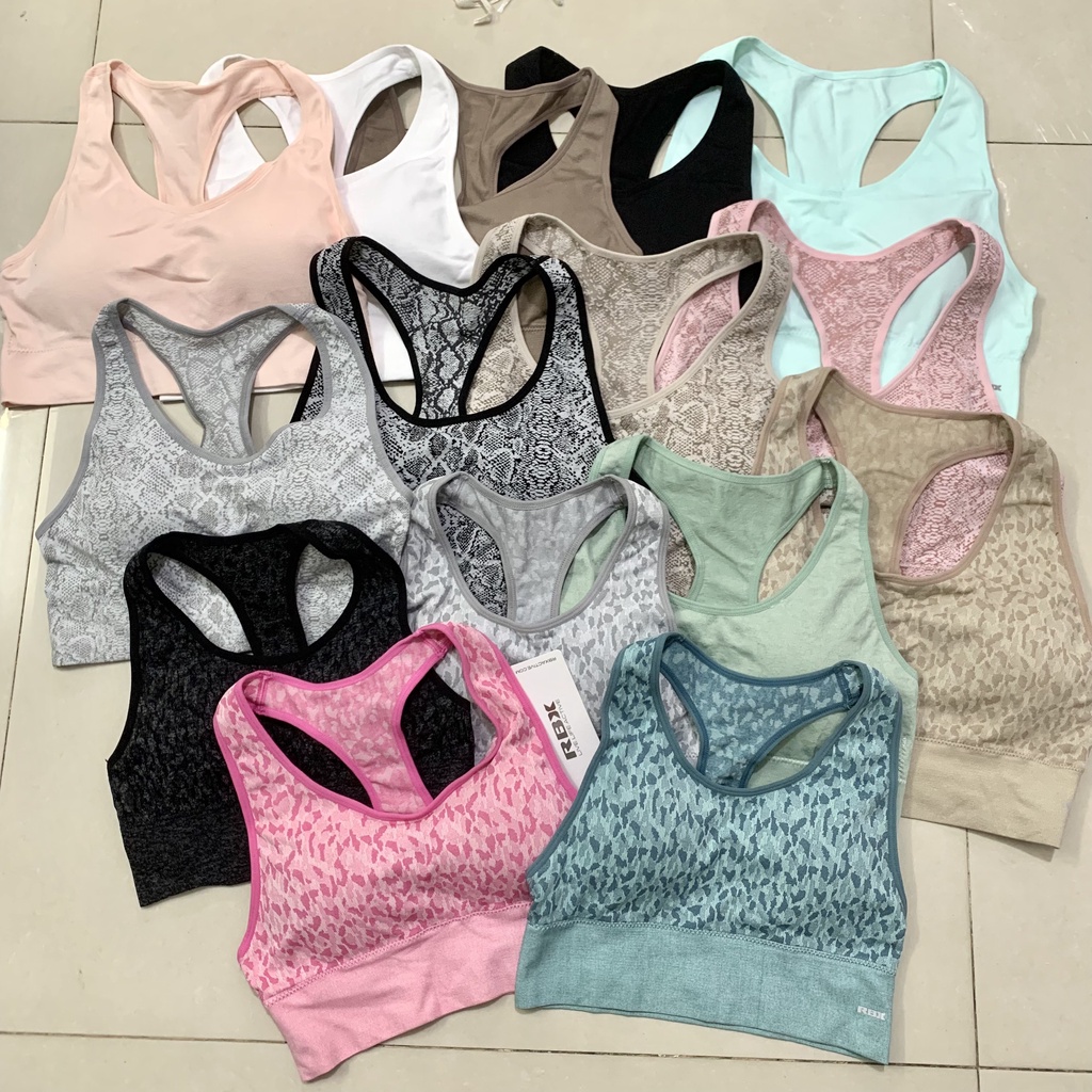 Áo Bra Tập Gym Yoga Nữ Xuất Khẩu RBX Nhiều Màu Vải Thun Dệt Kim Co Dãn Tốt - Big Size Từ 45-85kg