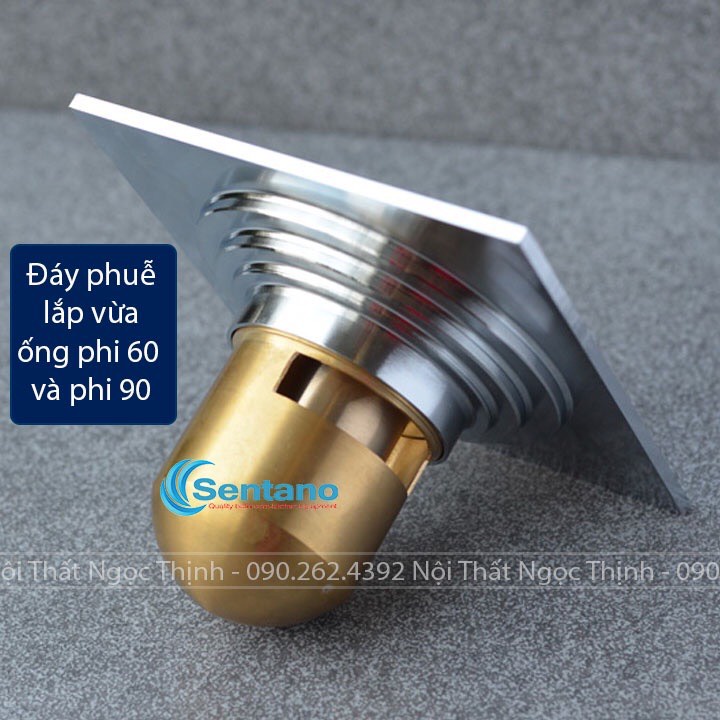 [LOẠI 1] Phễu thoát sàn hố ga SENTANO LR-04 CHỐNG HÔI TUYỆT ĐỐI đúc dày nặng bằng đồng cao cấp thoát nước nhanh