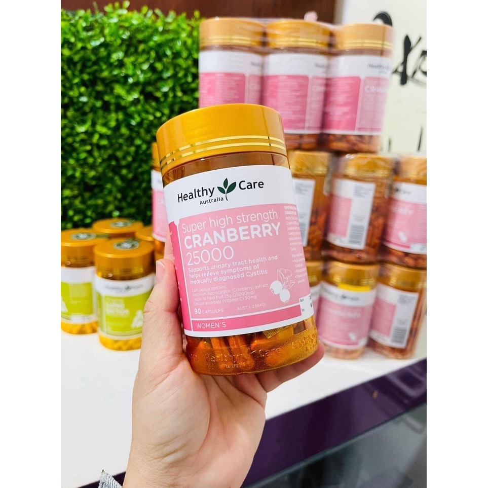 Cranberry 25000mg ,Nam việt quất,Lợi tiểu, Làm sạch bàng quang ,Đường tiết niệu, Healthy Care, Cranberry 25000 90 viên