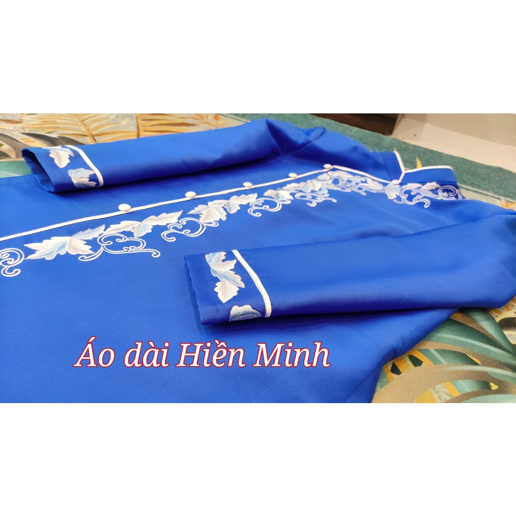 Áo dài nam cách tân cao cấp họa tiết thêu tay, thiết kế form tay vest nam tính