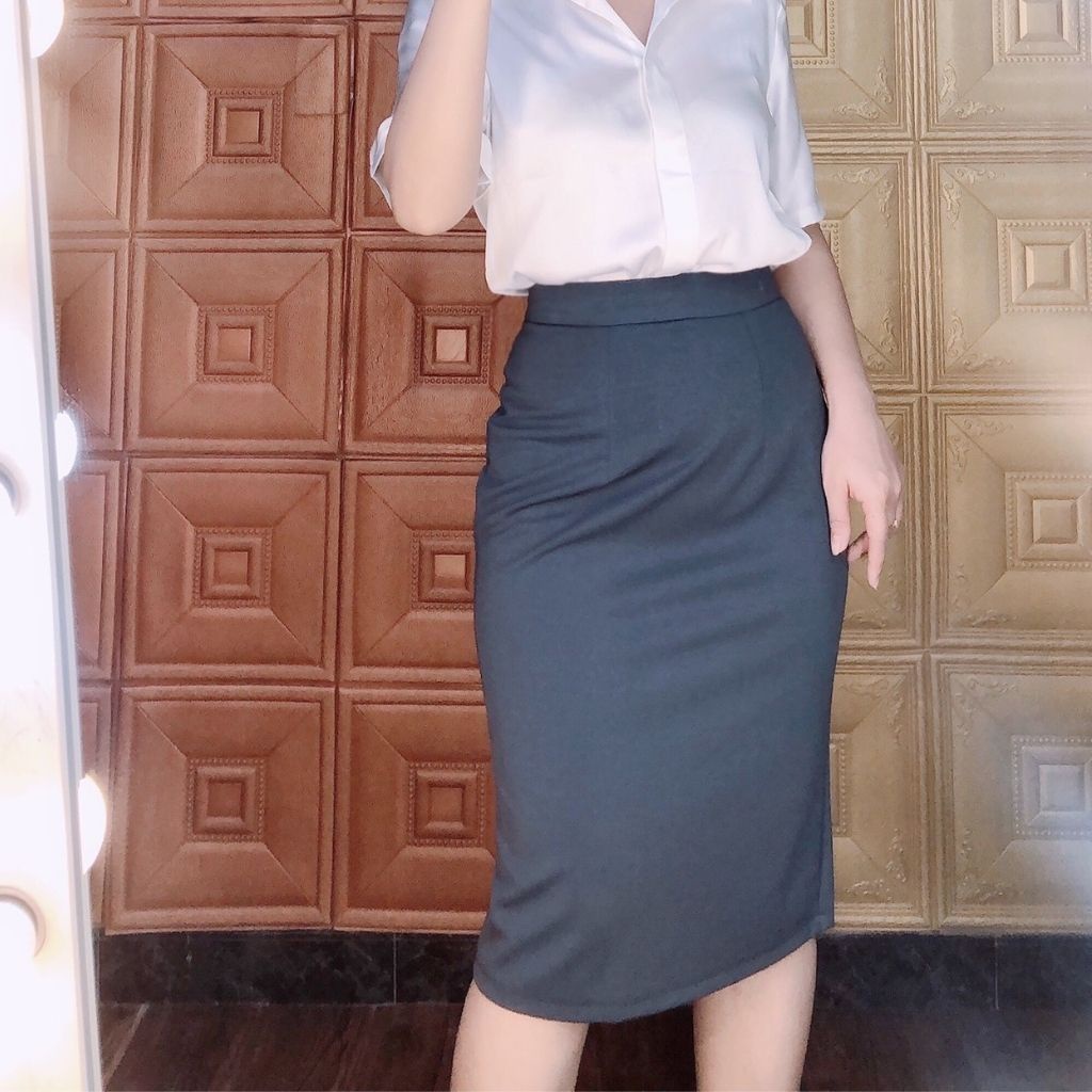Chân váy bút chì công sở dáng dài co giãn 4 chiều, xẻ sau, chất mango cao cấp Suri House | BigBuy360 - bigbuy360.vn