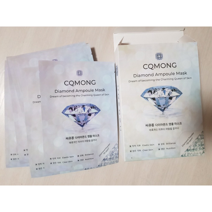 Hộp 10 miếng mặt nạ dưỡng chất kim cương cao cấp CQMONG Hàn Quốc