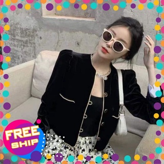 Set váy 2 dây + vest croptop nhung cực sang chảnh