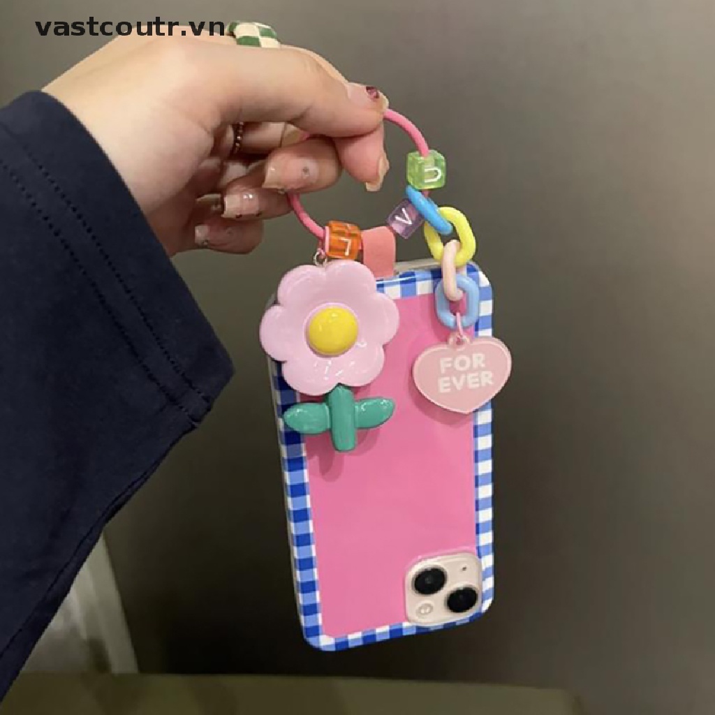 Móc Khóa Điện Thoại Hình Hoa 3D Chống Thất Lạc