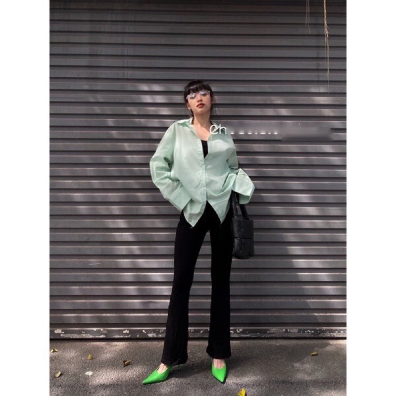 Sơmi form rộng Xanh mint _Oversize