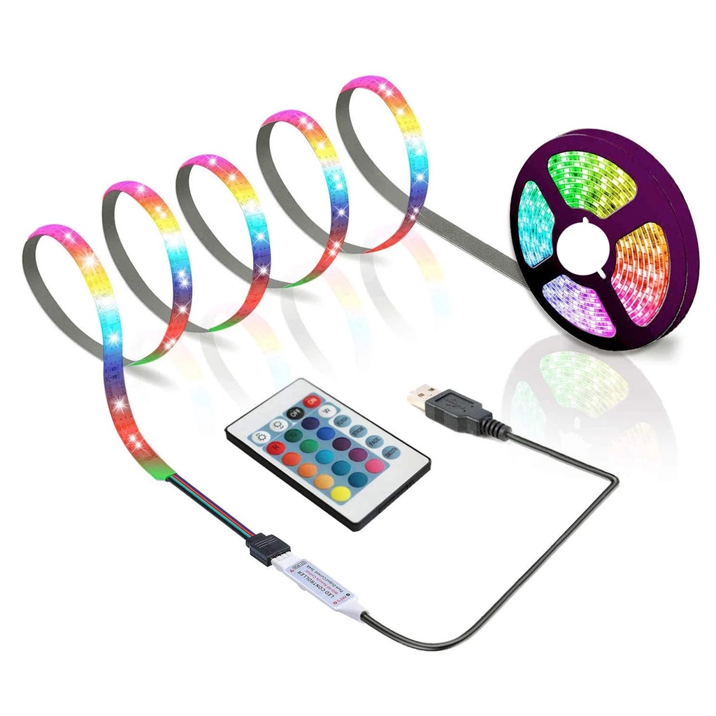 Dây Đèn Led 16 Màu 2835rgb Kèm Điều Khiển Từ Xa Tiện Dụng Trang Trí Tiệc