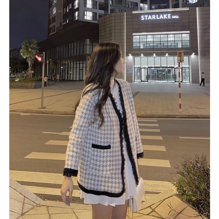 [Ảnh thật/Video] Áo Khoác Dạ Tweed Phong Cách Ulzzang, Áo Khoác dạ Viền Voan hàng Quảng Châu - Dorita Boutique | WebRaoVat - webraovat.net.vn