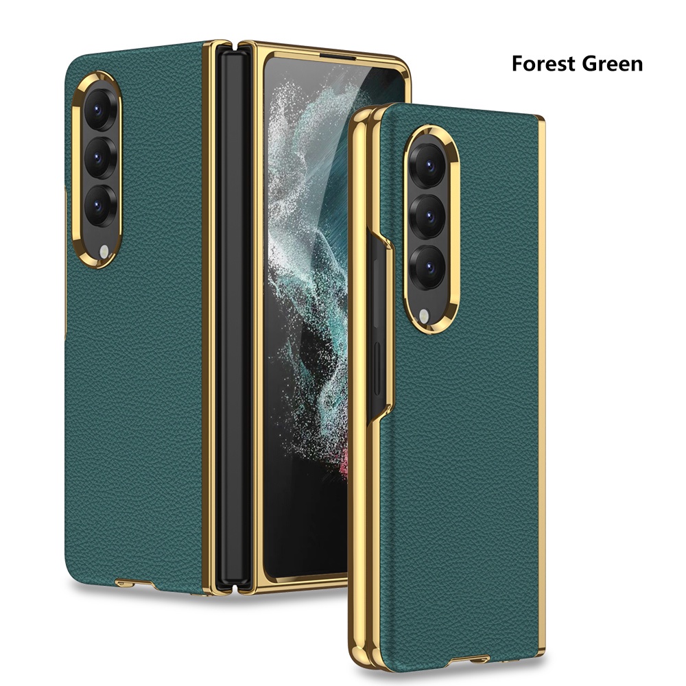 HOCE Ốp Điện Thoại Da Màu Trơn Viền Cong 3D Sang Trọng Cho Samsung Galaxy Z Fold 4 5G Z Fold4