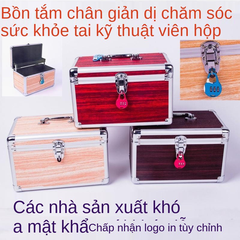 Hộp dụng cụ kỹ thuật đựng mỹ phẩm hợp kim nhôm làm móng chân vali lớn đẹp