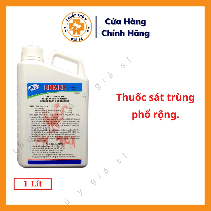Bio Xide 1 Lít - Sát Trùng Chuồng Trại Cho Trang Trại Gà Đá, Khử Khuẩn Chuồng Thú Cưng Chó Mèo - Thú Y Giá Sỉ